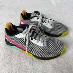 Reebok Nano X1 Grit Sneaker Shoes Mens Sz 9.5 White Black‎ Pink Lace Up Athletic